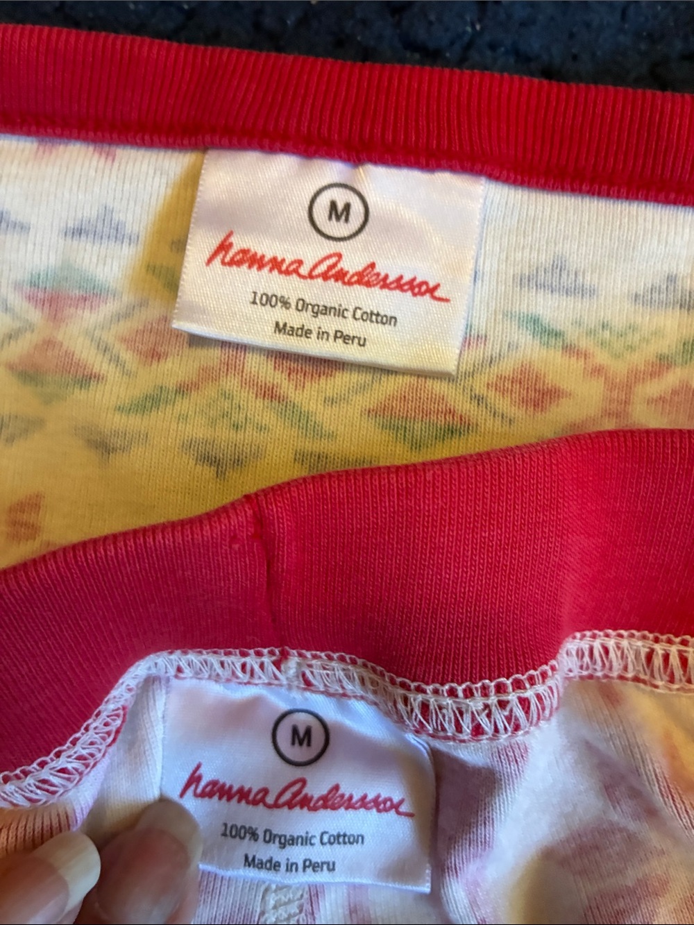 Hanna Andersson Red and Cream Reindeer Print Pajama Set - Picture 3 of 3